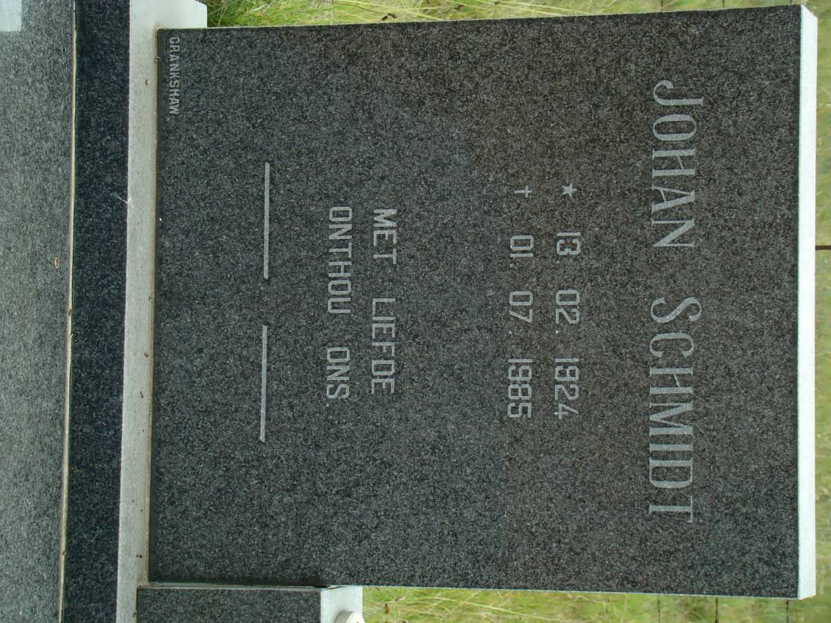 SCHMIDT Johan 1924-1985
