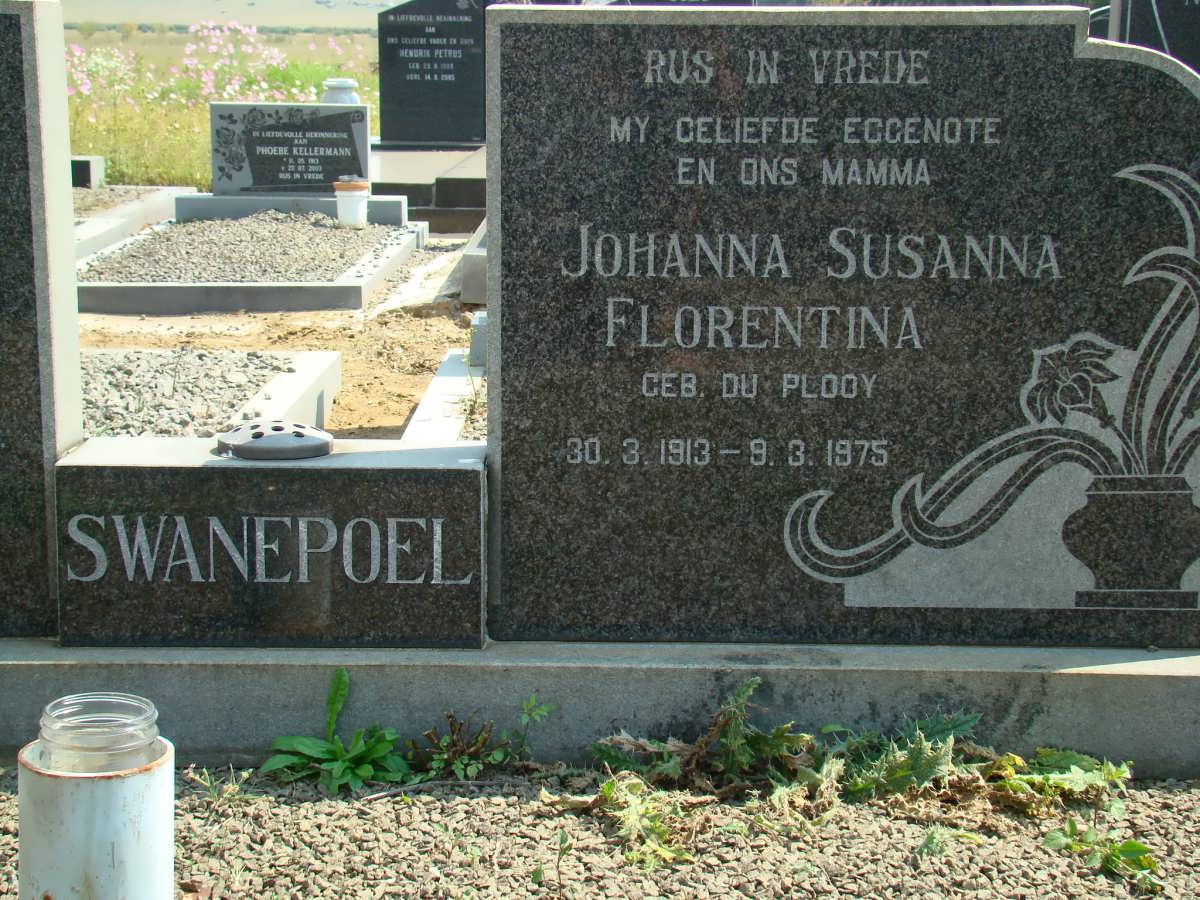 SWANEPOEL Johanna Susanna Florentina nee DU PLOOY 1913-1975