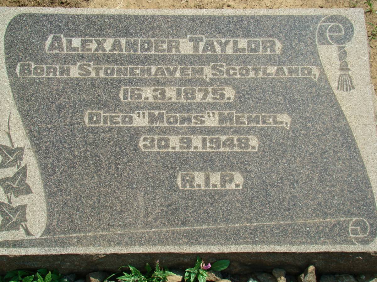 TAYLOR Alexander 1875-1948