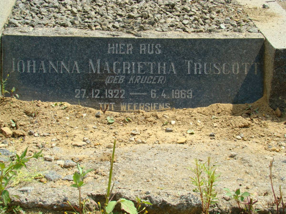 TRUSCOTT Johanna Magrietha nee KRUGER 1922-1969