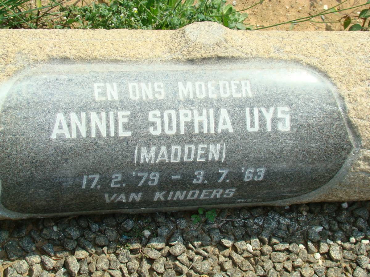 UYS Annie Sophia nee MADDEN 1874-1963