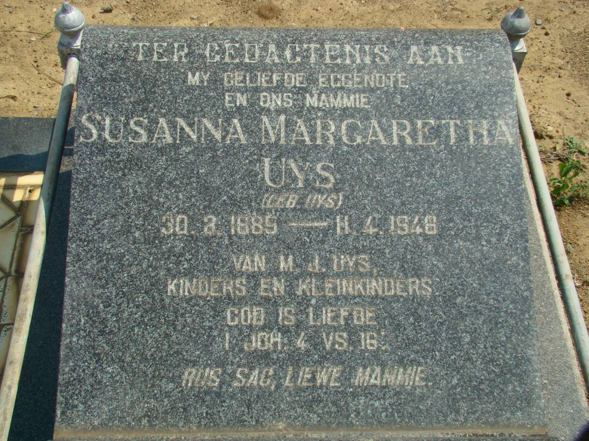 UYS Susanna Margaretha nee UYS 1885-1948