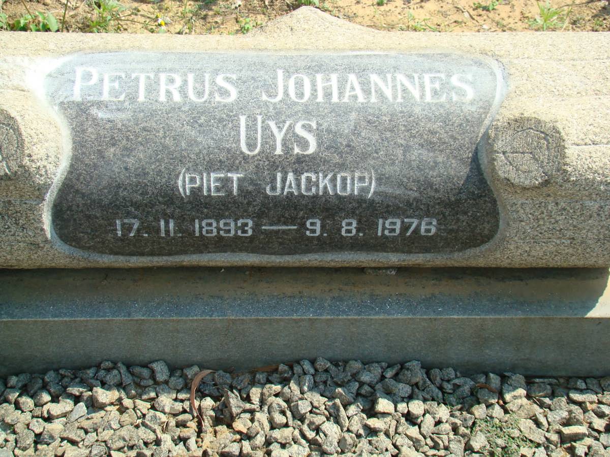 UYS Petrus Johannes 1893-1976