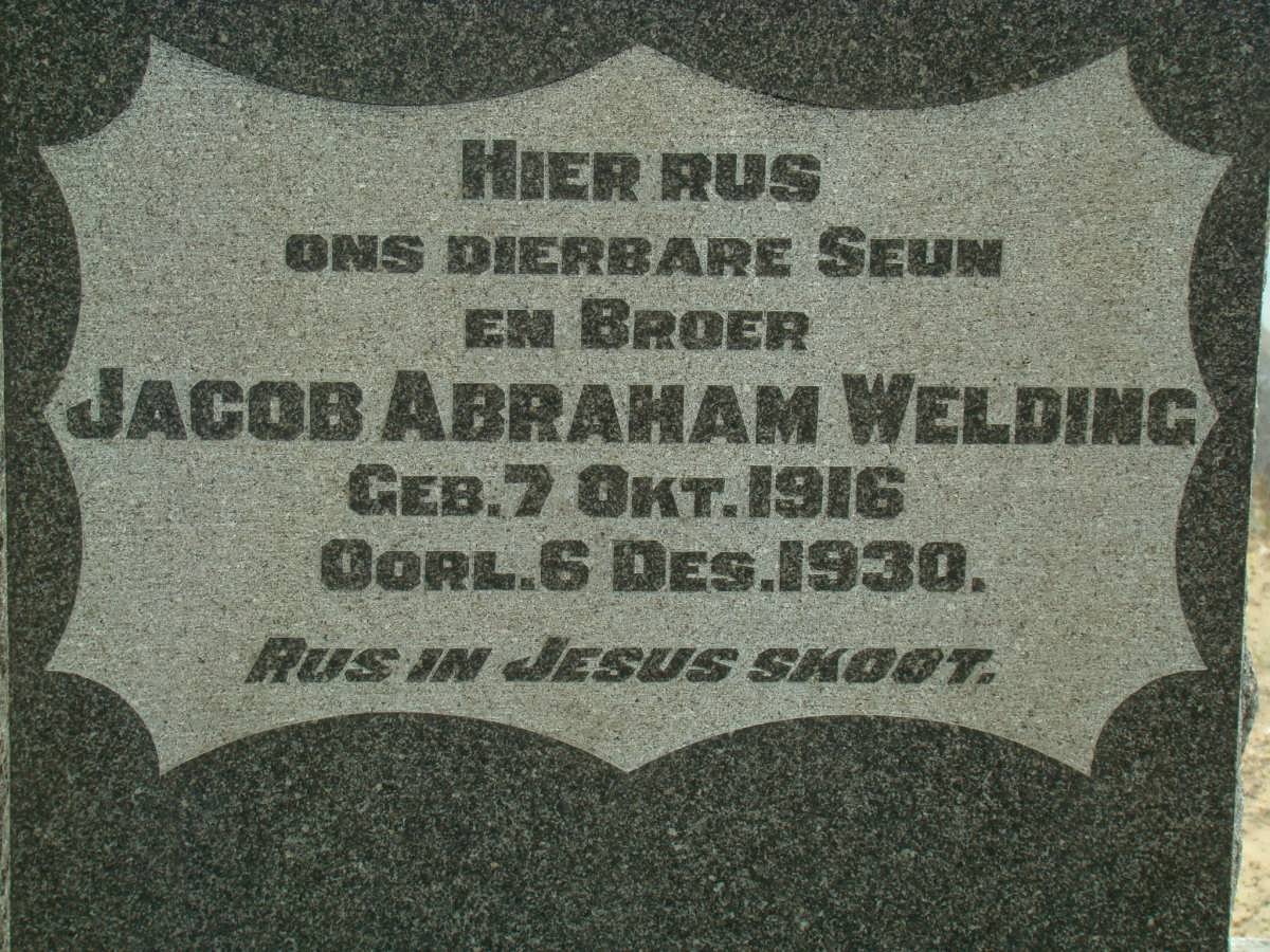 WELDING Jacob Abraham 1916-1930