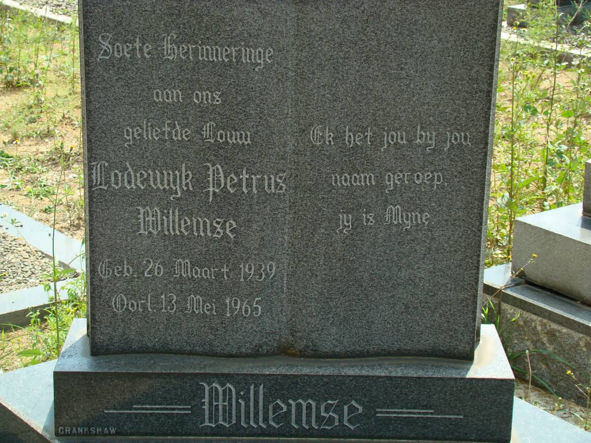 WILLEMSE Lodewyk Petrus 1939-1965
