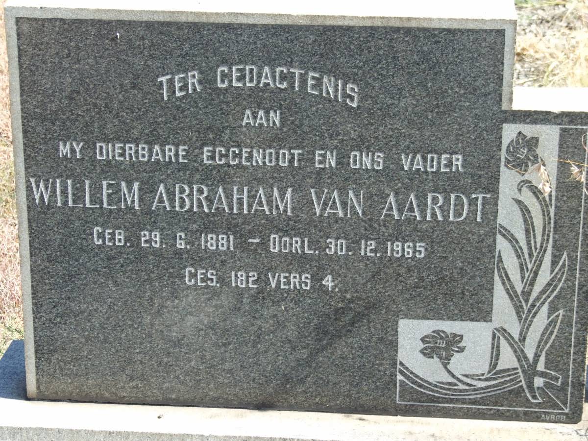AARDT Willem Abraham, van 1881-1965 