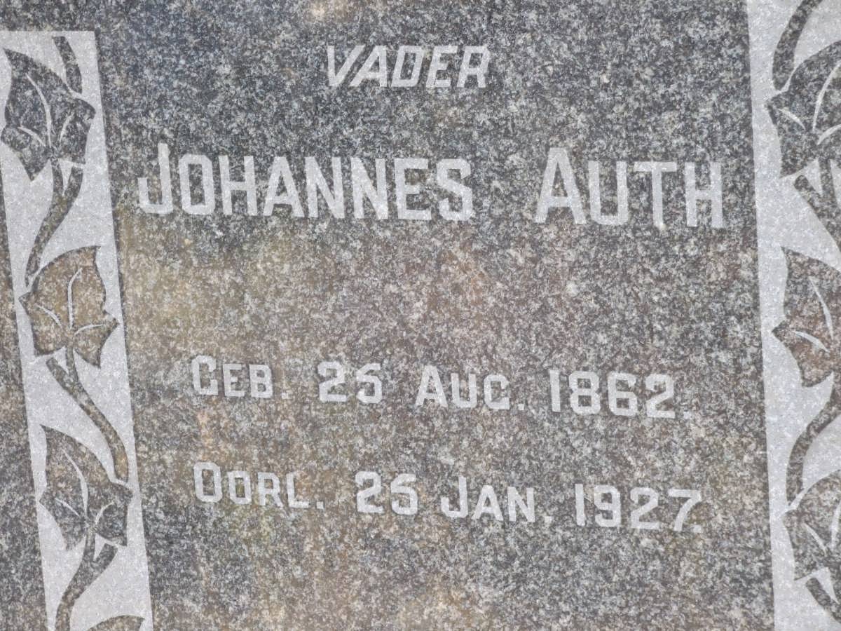 AUTH Johannes 1862-1927 &amp; Magdalena Petronella Johanna Paulina OOSTHUIZEN 1869-