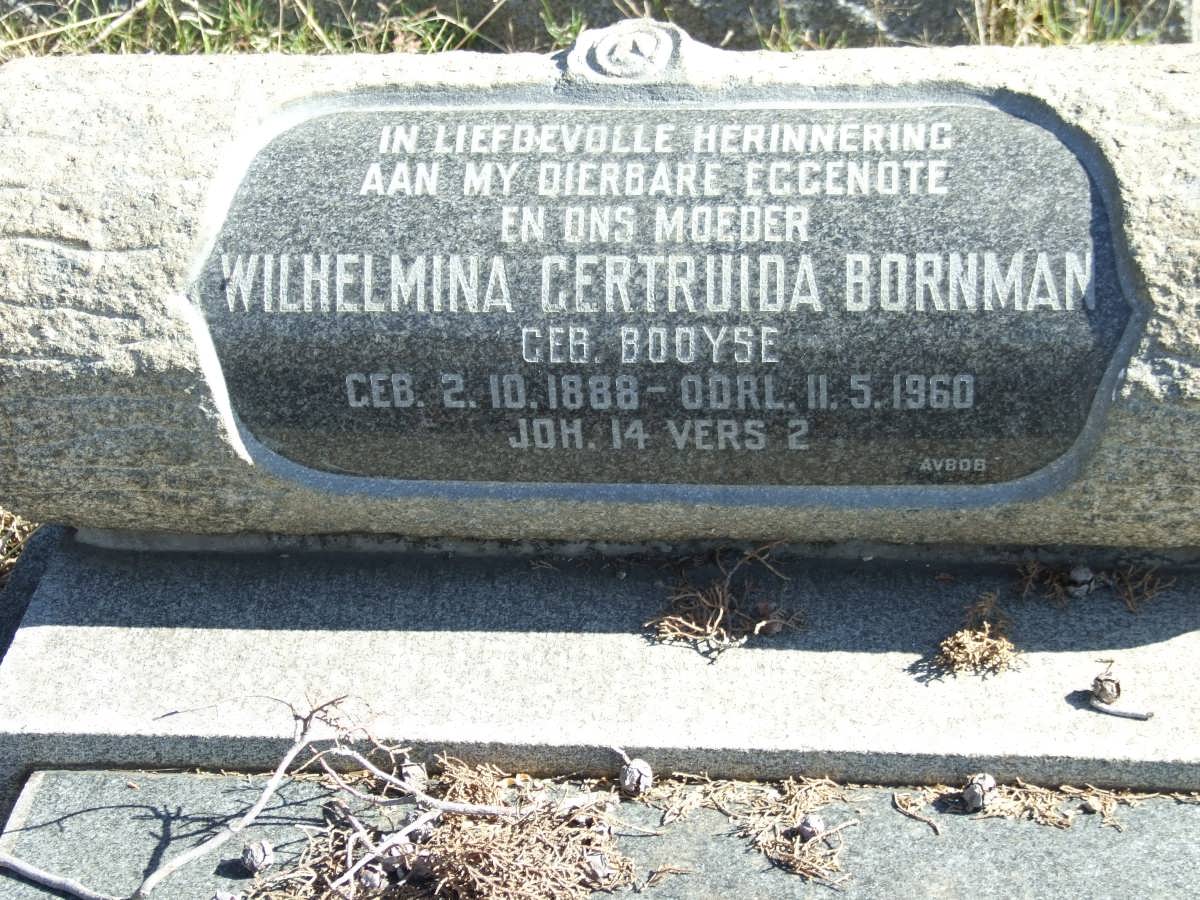 BORNMAN Wilhelmina Gertruida nee BOOYSE 1888-1960