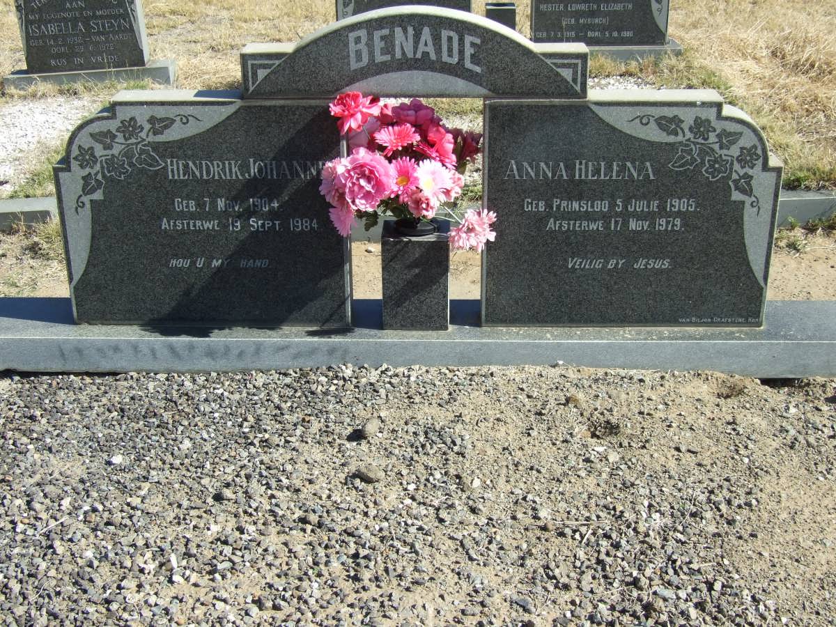 BENADE Hendrik Johannes 1904-1984 &amp; Anna Helena PRINSLOO 1905-1979
