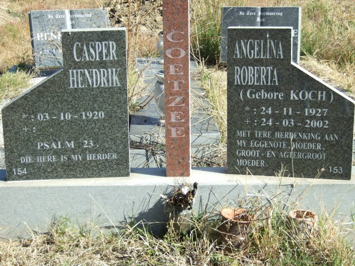 COETZEE Casper Hendrik 1920- &amp; Angelina Roberta KOCK 1927-2002