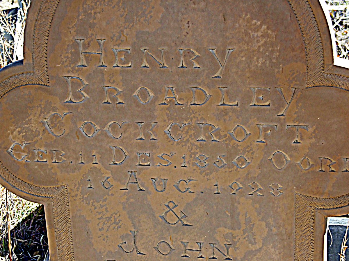 COCKCROFT Henry Broadley 1850-1928