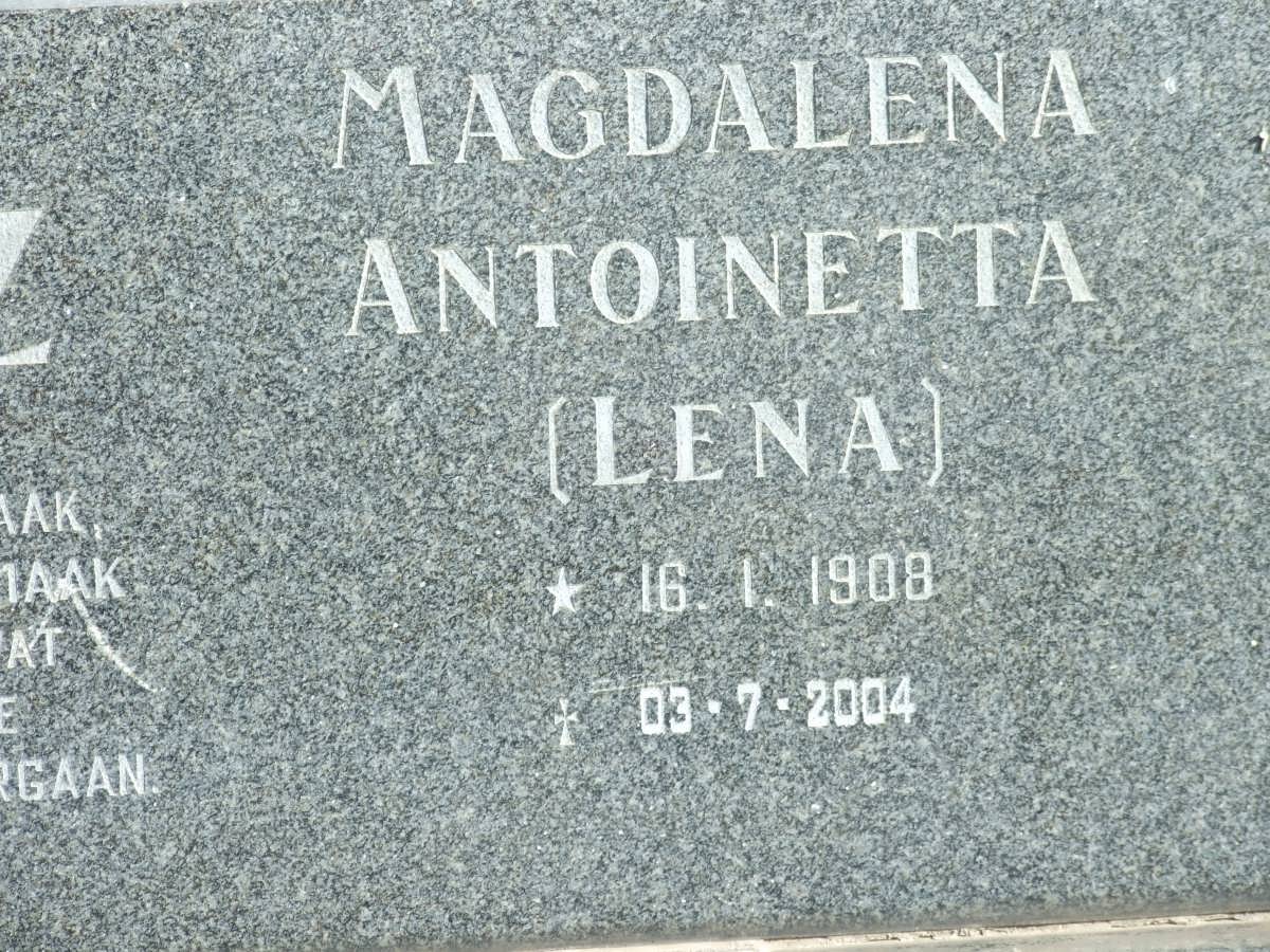 FRITZ George Pieter 1908-1988 &amp; Magdalena Antoinetta 1908-2004