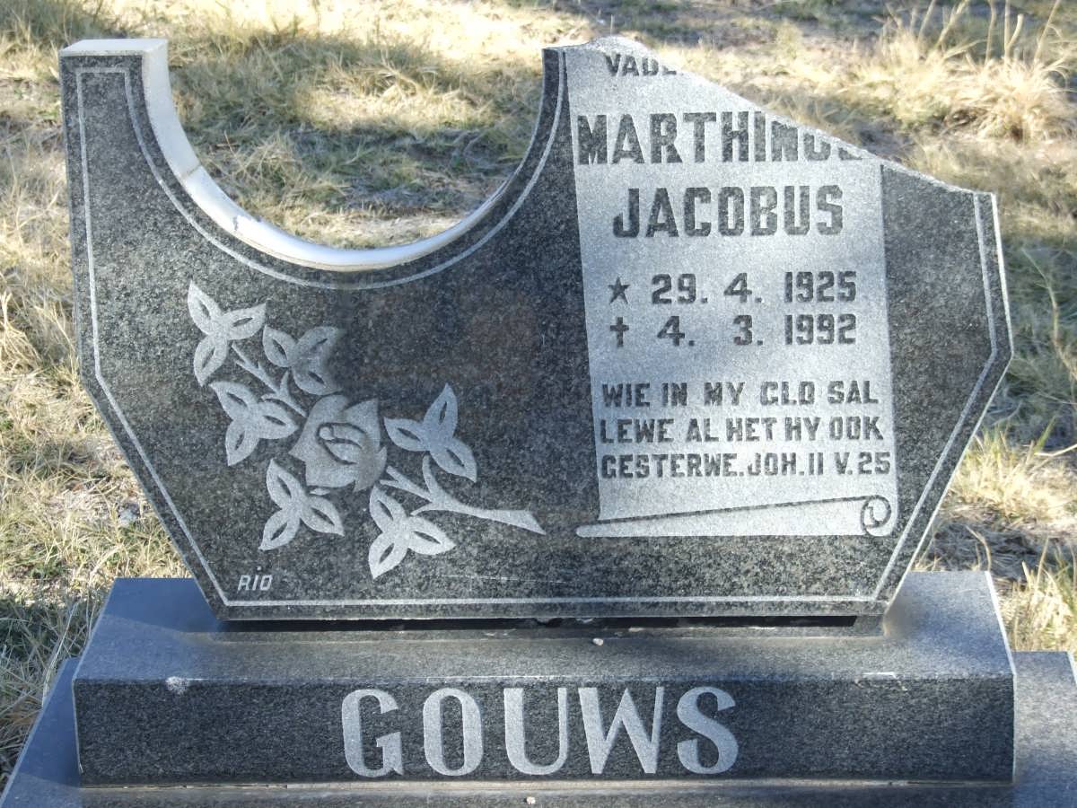 GOUWS Marthinus Jacobus 1925-1992