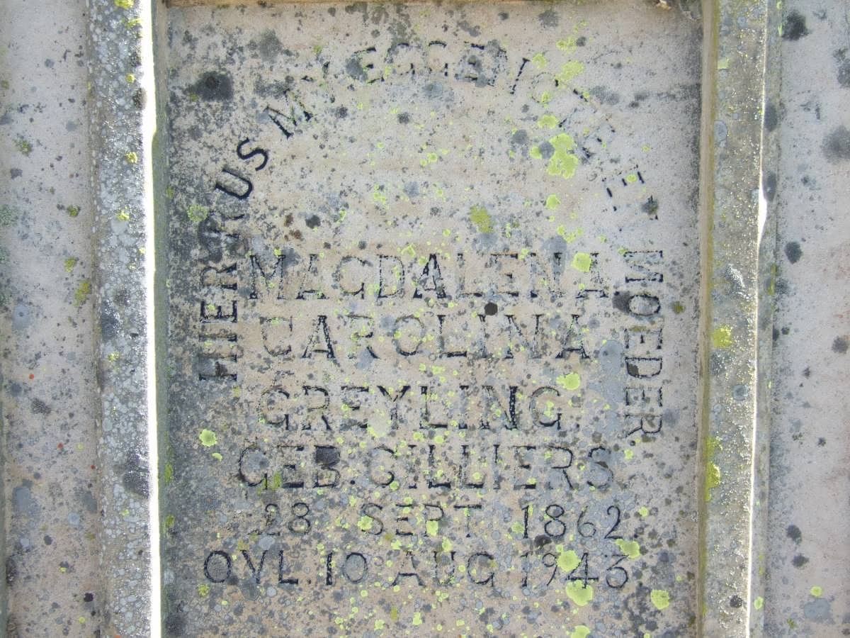 GREYLING Magdalena Carolina nee CILLIERS 1862-1943