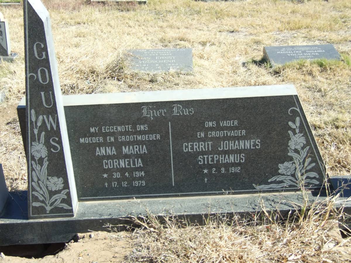 GOUWS Gerrit Johannes Stephanus 1912- &amp; Anna Maria Cornelia 1914-1979