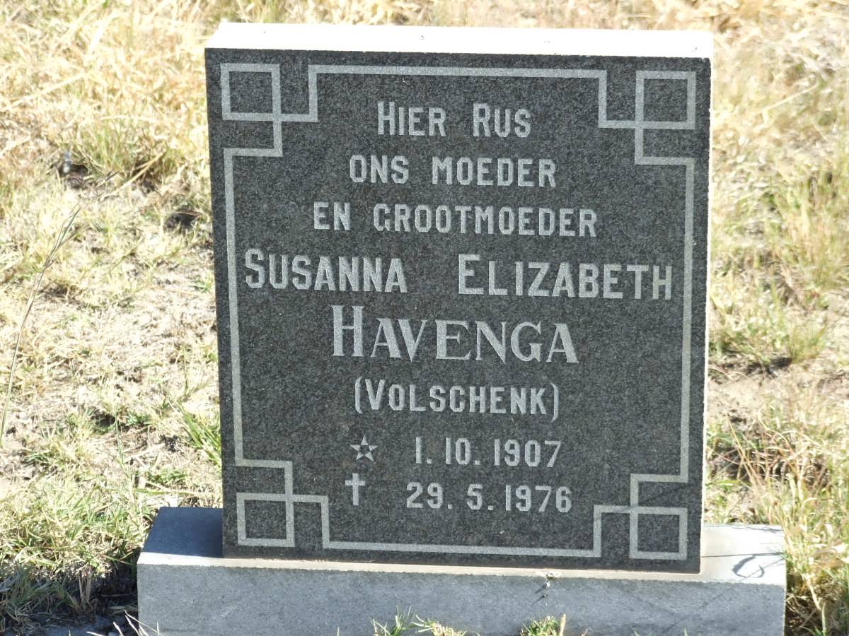 HAVENGA Susanna Elizabeth nee VOLSCHENK 1907-1976