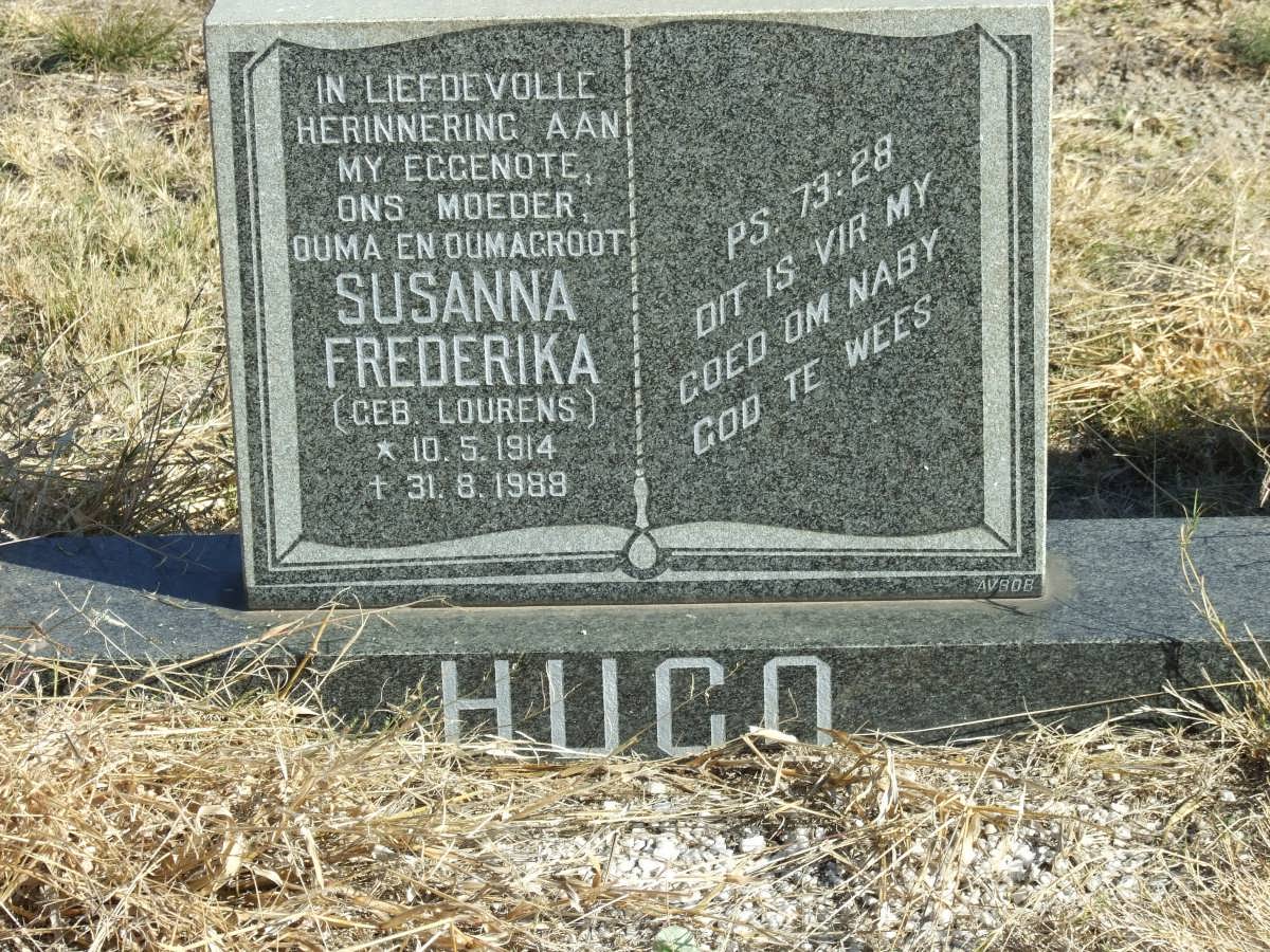 HUGO Susanna Frederika nee LOURENS 1914-1988