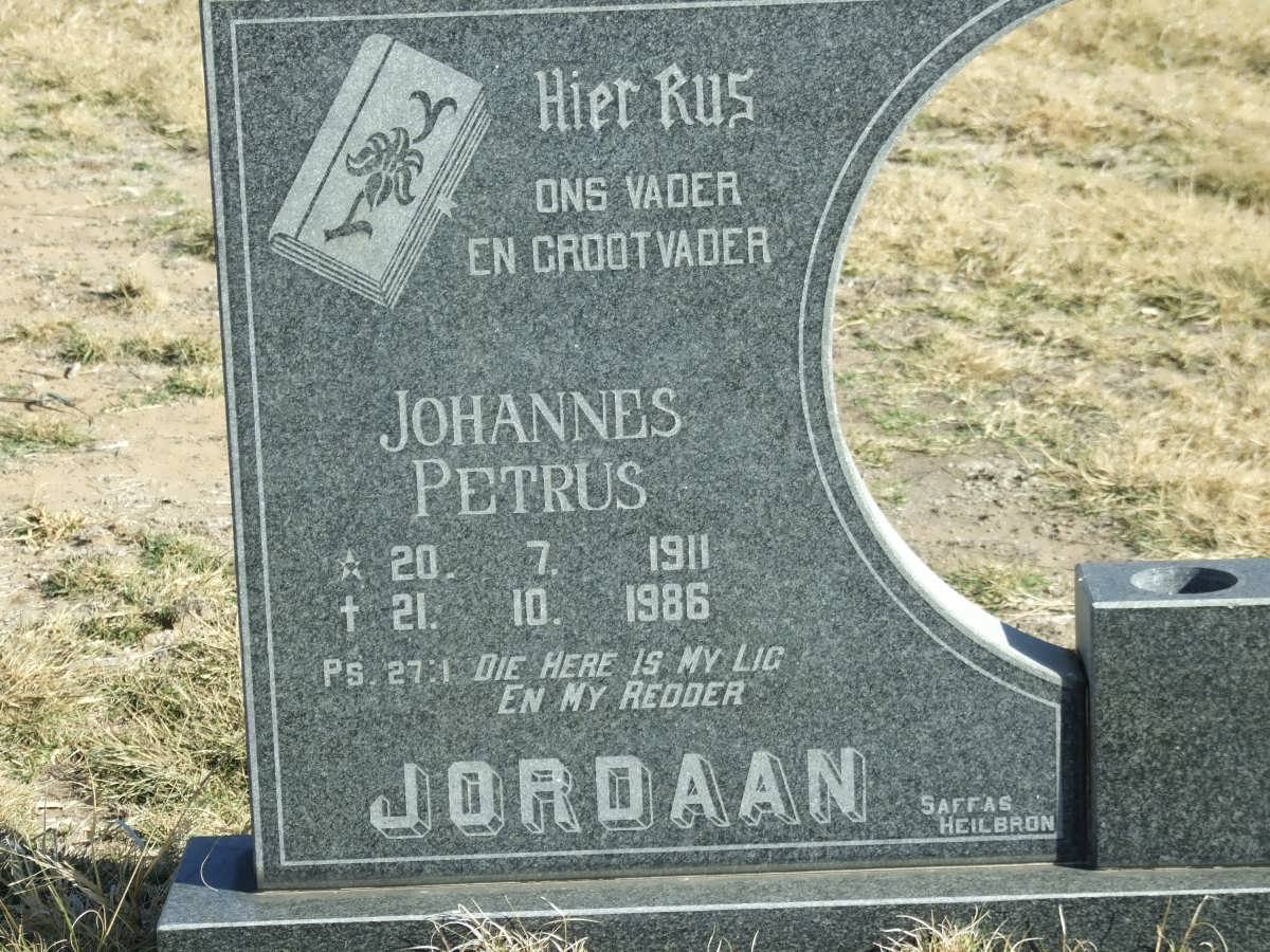 JORDAAN Johannes Petrus 1911-1986