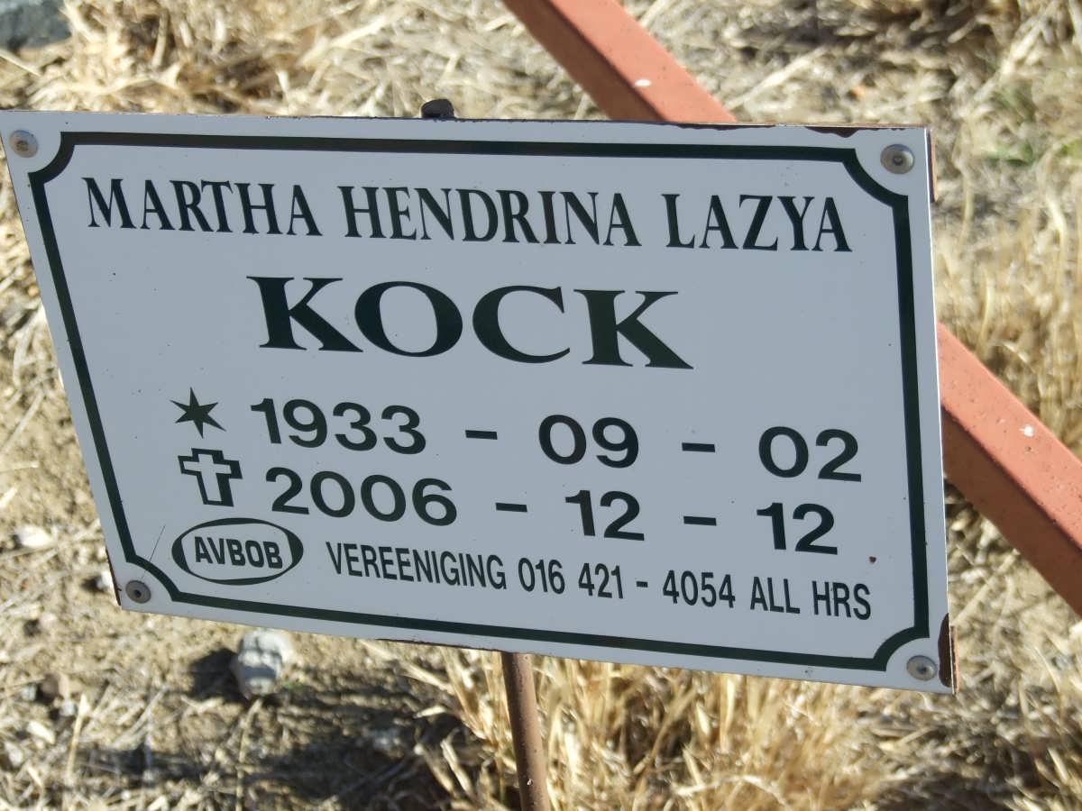 KOCK Martha Hendrina Lazya 1933-2006