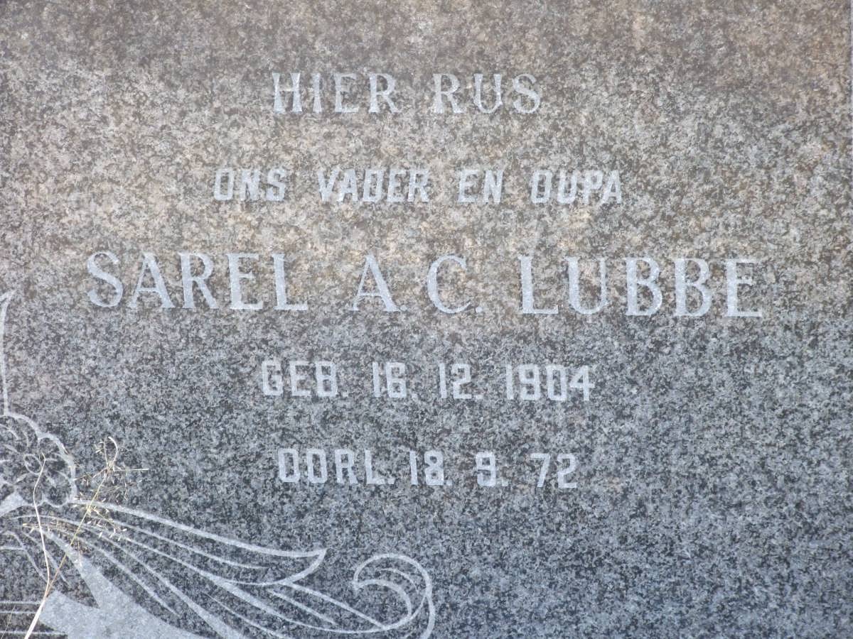 LUBBE Sarel A.C. 1904-1972 &amp; Maria S.E. ERASMUS -1971
