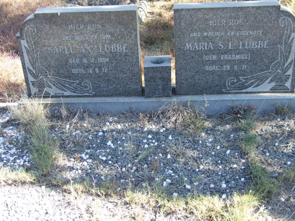LUBBE Sarel A.C. 1904-1972 &amp; Maria S.E. ERASMUS -1971