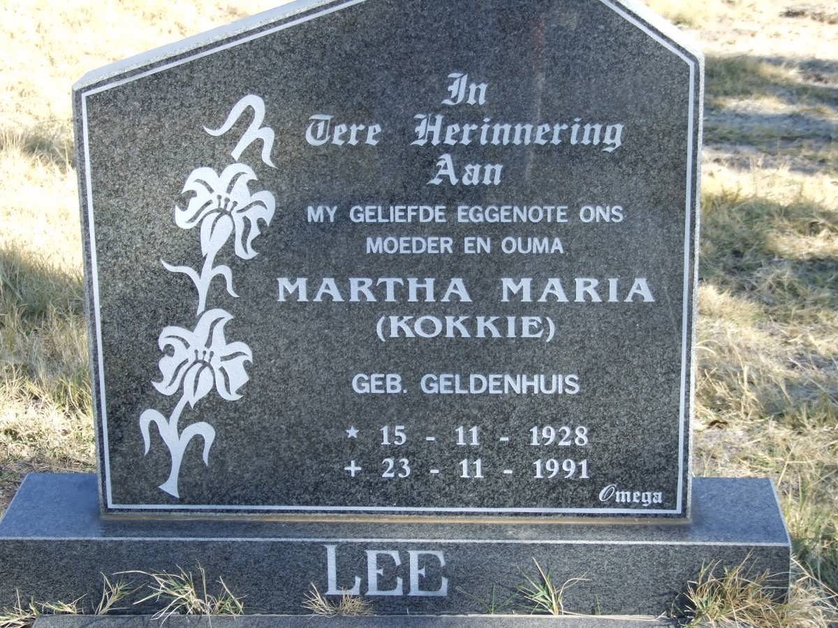 LEE Martha Maria nee GELDENHUIS 1928-1991