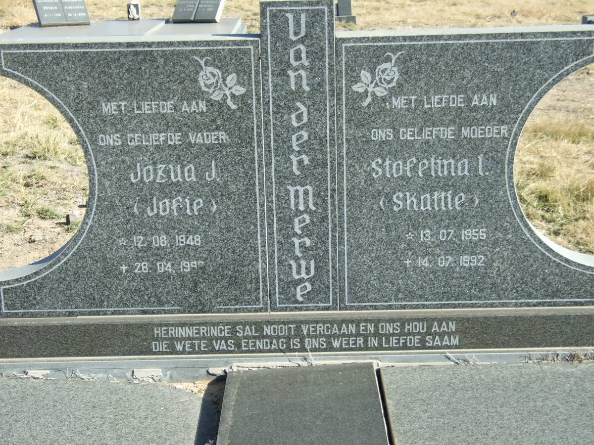 MERWE Jozua J. van der 1948-1992 &amp; Stofelina I. 1956-1992