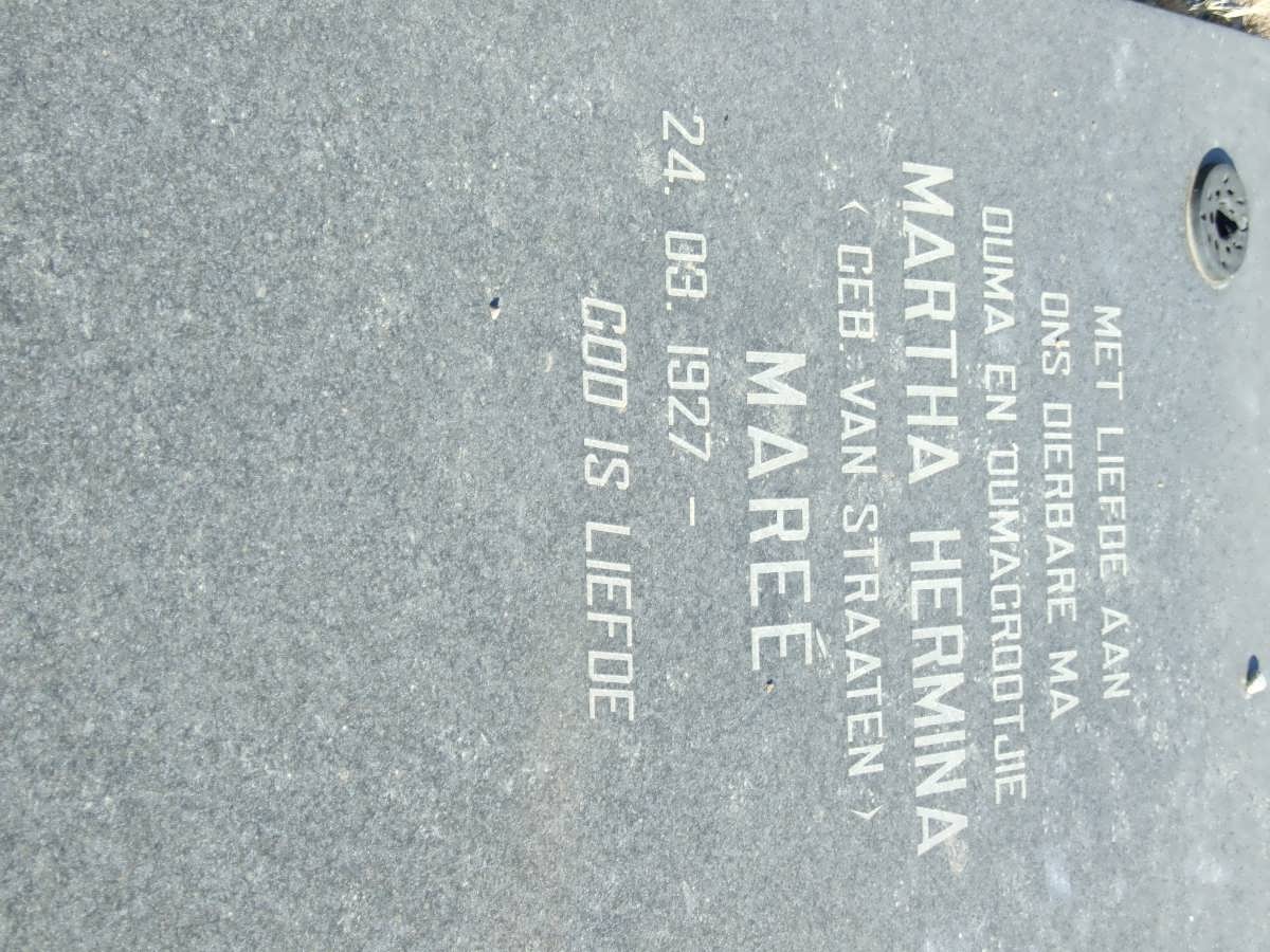 MAREE Martha Hermina nee van STRAATEN 1927-