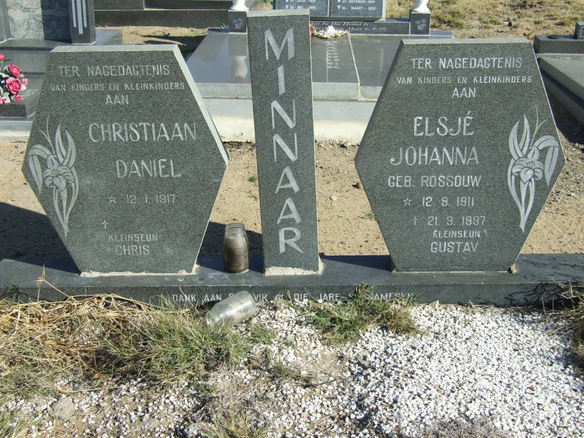 MINNAAR Christiaan Daniel 1917- &amp; Elsje Johanna ROSSOUW 1911-1997
