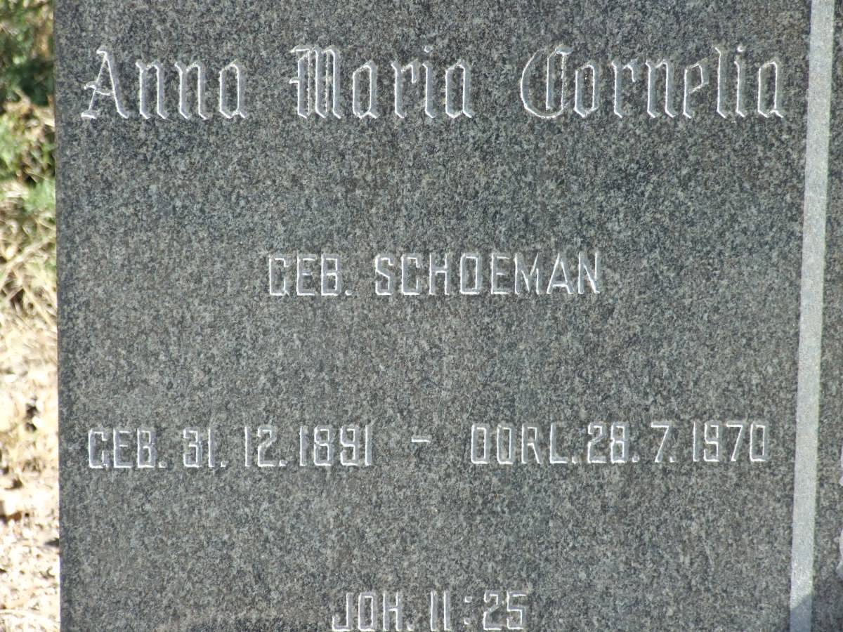 MOUTON Abraham Jacobus 1881-1970 &amp; Anna Maria Cornelia SCHOEMAN 1881-1970