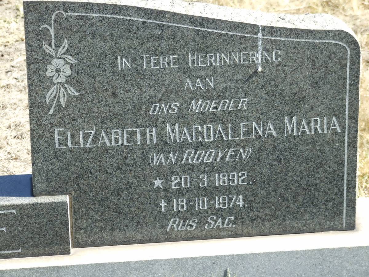 NAUDE Sarel Francois 1887-1974 &amp; Elizabeth Magdalena Maria van ROOYEN 1892-1974