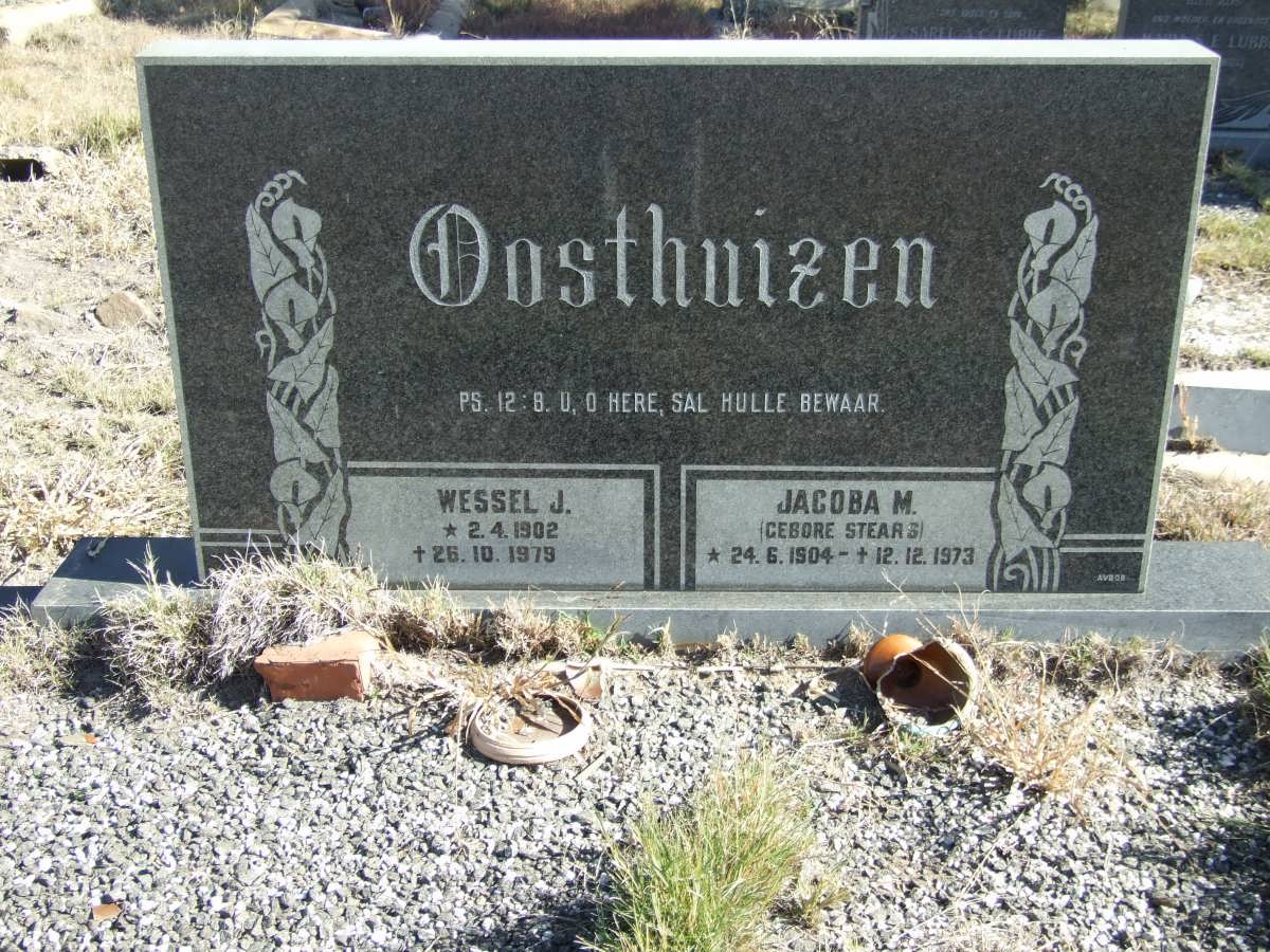 OOSTHUIZEN Wessel J. 1902-1979 &amp; Jacoba M. STEARS 1904-1973
