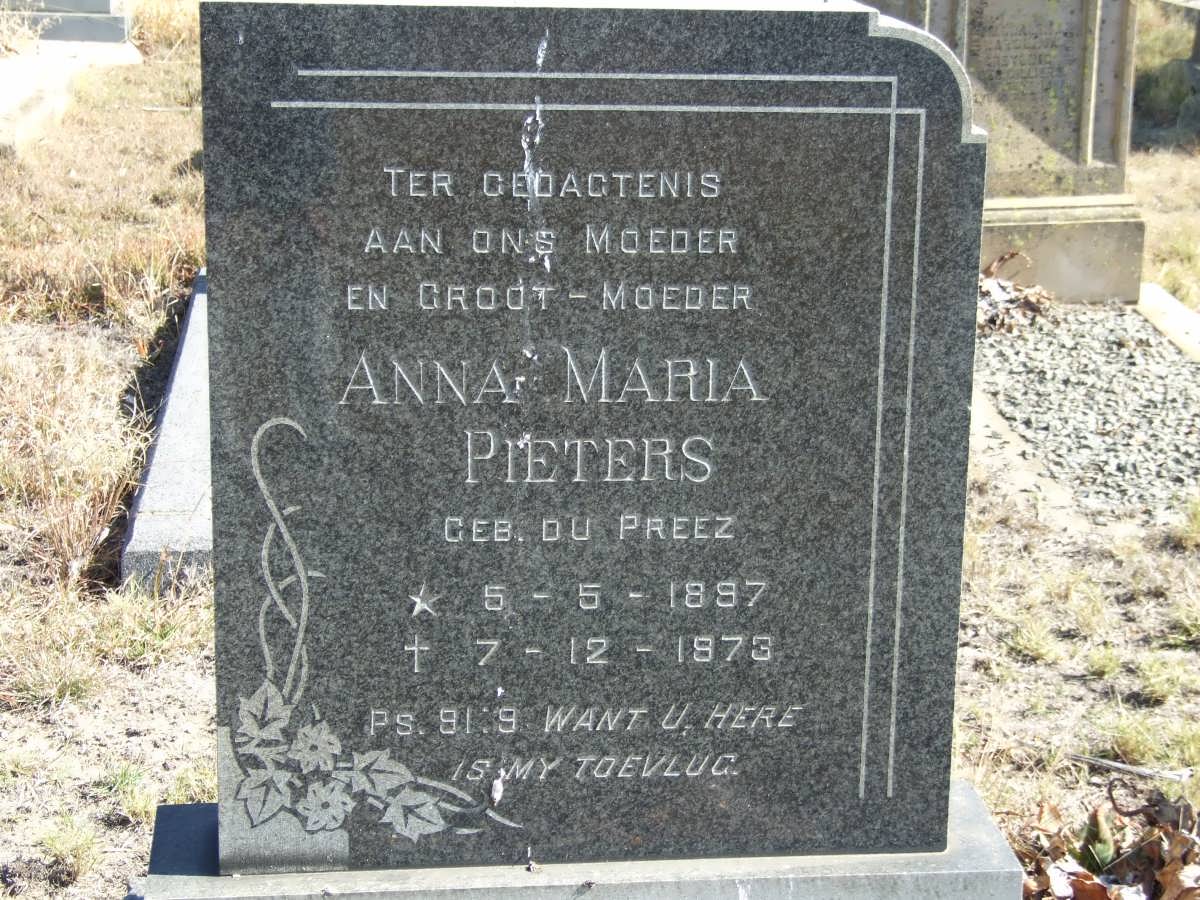 PIETERS Anna Maria nee DU PREEZ 1897-1973