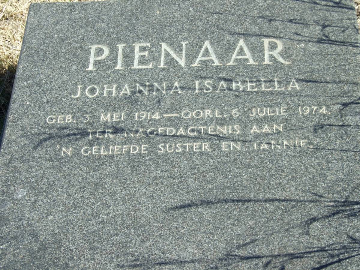 PIENAAR Johanna Isabella 1914-1974