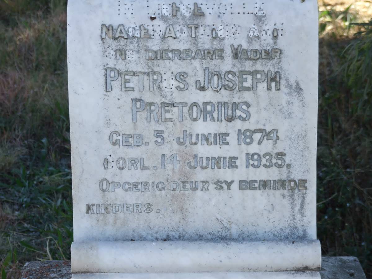 PRETORIUS Petrus Joseph 1874-1935