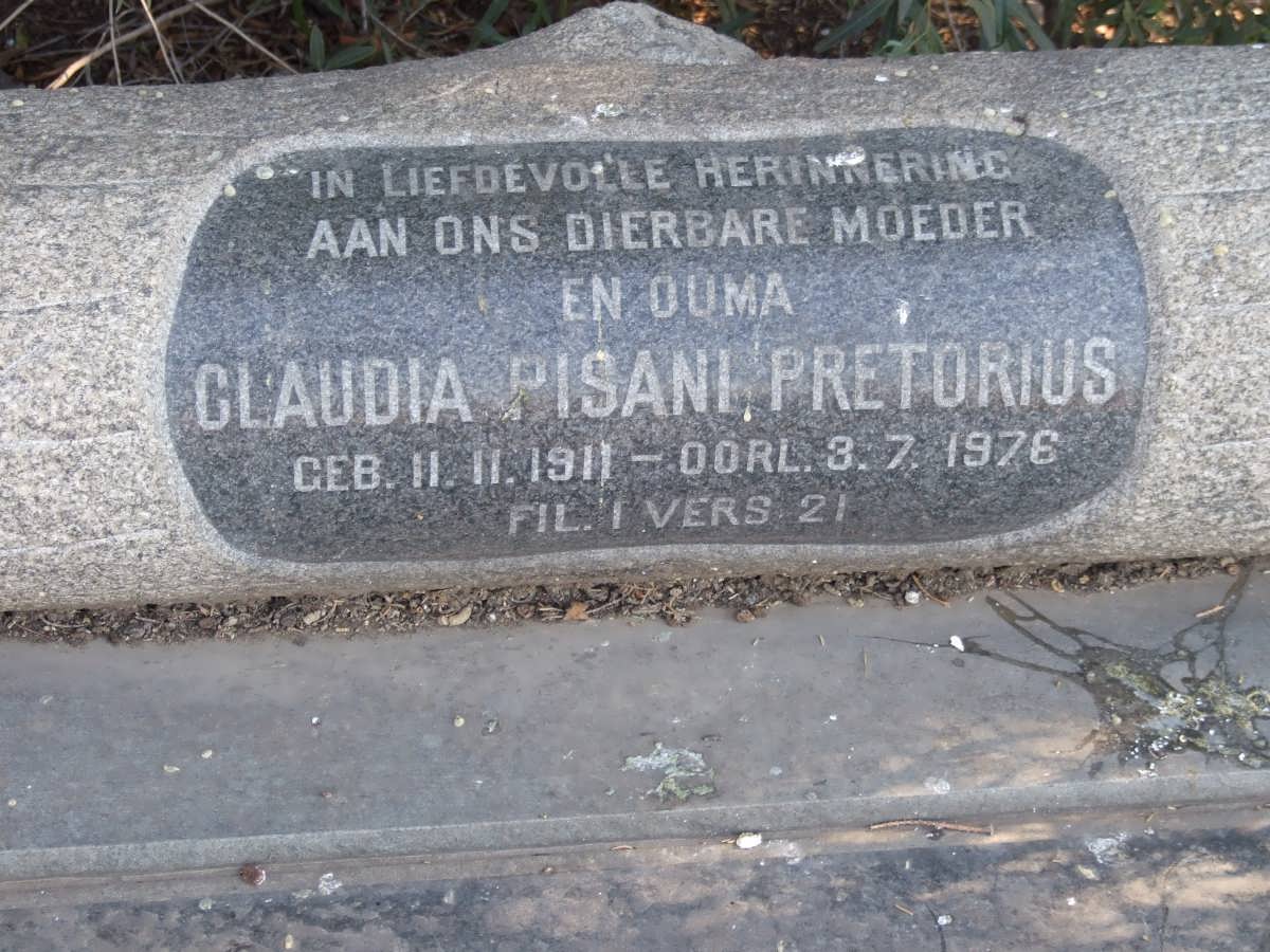 PRETORIUS Claudia Pisani 1911-1978