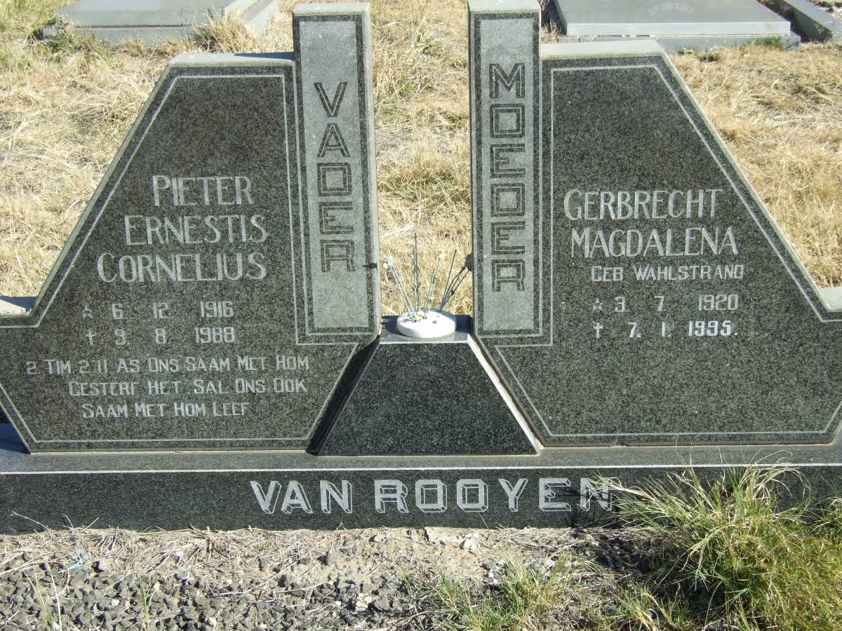 ROOYEN Pieter Ernestis Cornelius, van 1916-1988 &amp; Gerbrecht Magdalena WAHLSTRAND 1920-1995