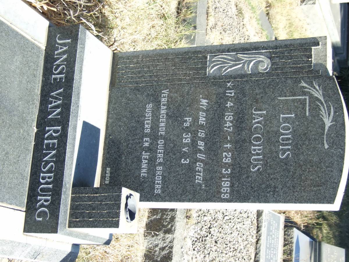 RENSBURG Louis Jacobus, Janse van 1947-1968