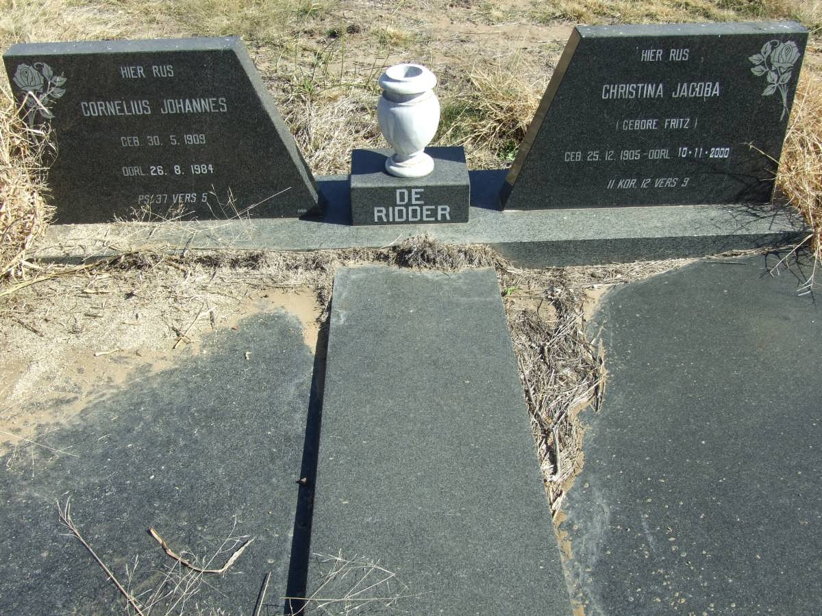 RIDDER Cornelius Johannes, de 1909-1984 &amp; Christina Jacoba FRITZ 1905-2000