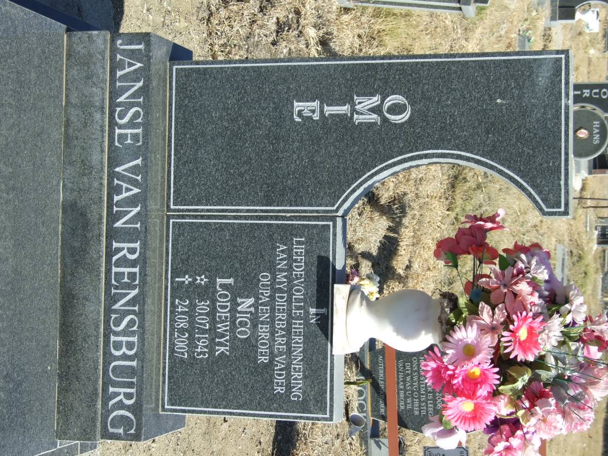 RENSBURG Nico Lodewyk, Janse van 1943-2007