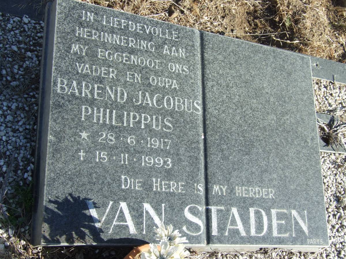 STADEN Barend Jacobus Philippus, van 1917-1993