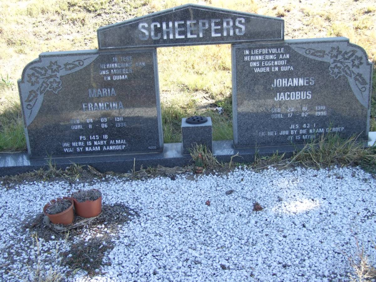 SCHEEPERS Johannes Jacobus 1910-1996 &amp; Maria Francina 1911-1996