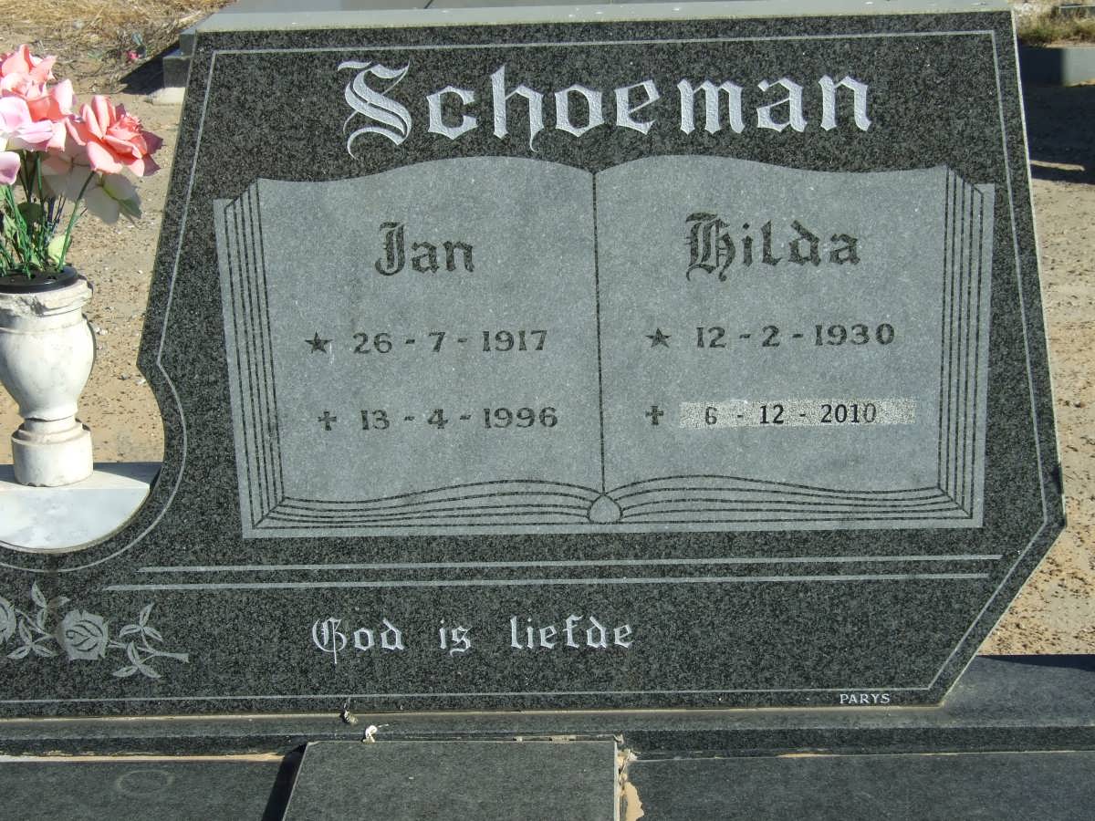 SCHOEMAN Jan 1917-1996 &amp; Hilda 1930-2010