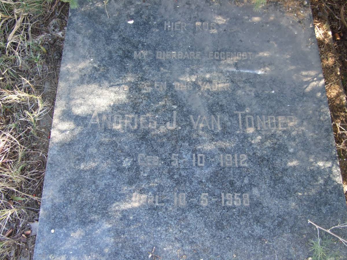 TONDER Andries J., van 1912-1950