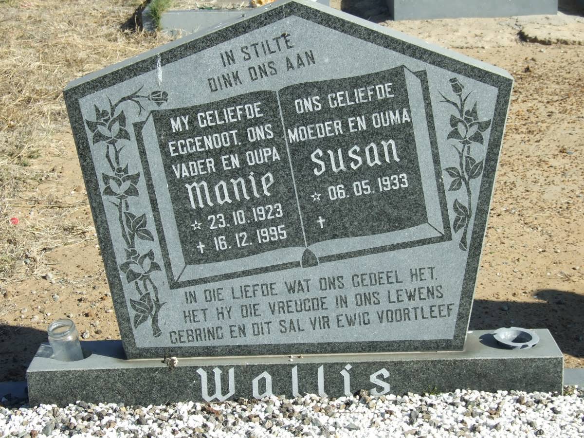 WALLIS Manie 1923-1995 &amp; Susan 1933-