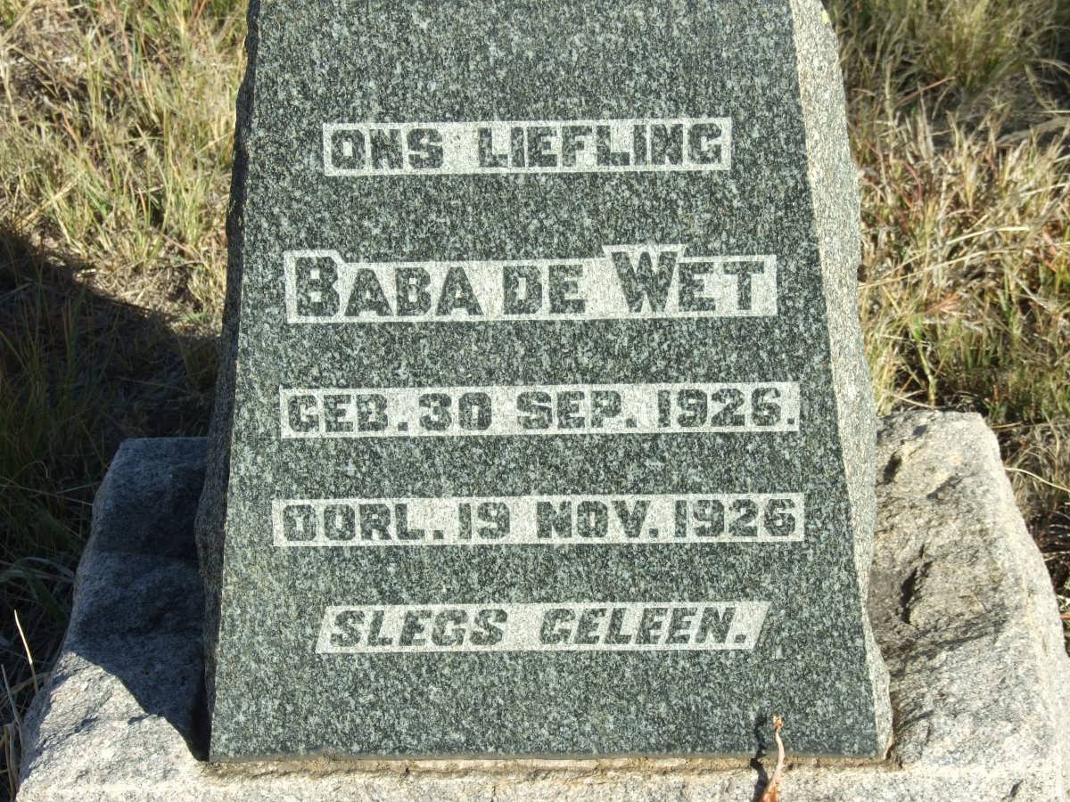 WET Baba, de 1926-1926