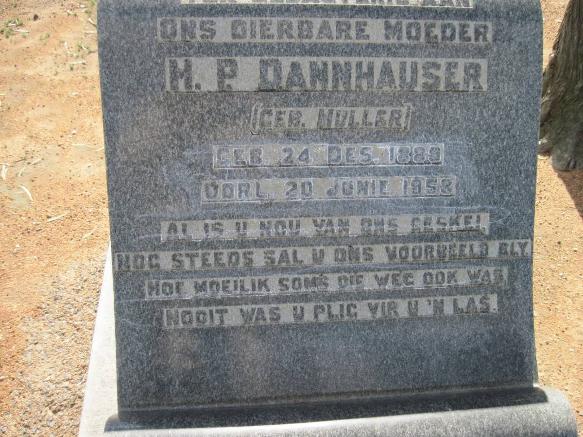 DANNHAUSER M.P. nee MULLER 1889-1958