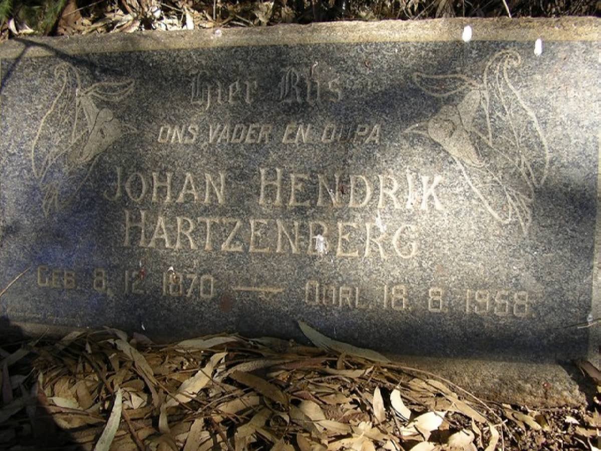 HARTZENBERG Johan Hendrik 1870-1958