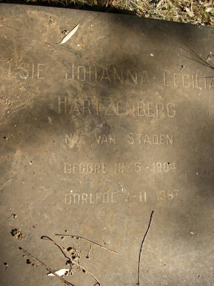 HARTZENBERG Elsie Johanna Cecilia 1904-1967