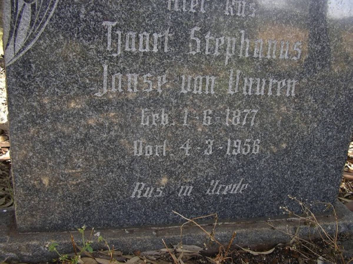 VUUREN Tjaart Stephanus, Janse van 1877-1956